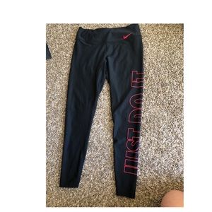 Nike pants, red decal